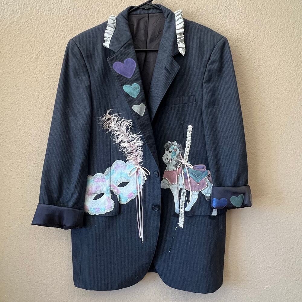 Reworked vintage blazer jacket masquerade carnival size L